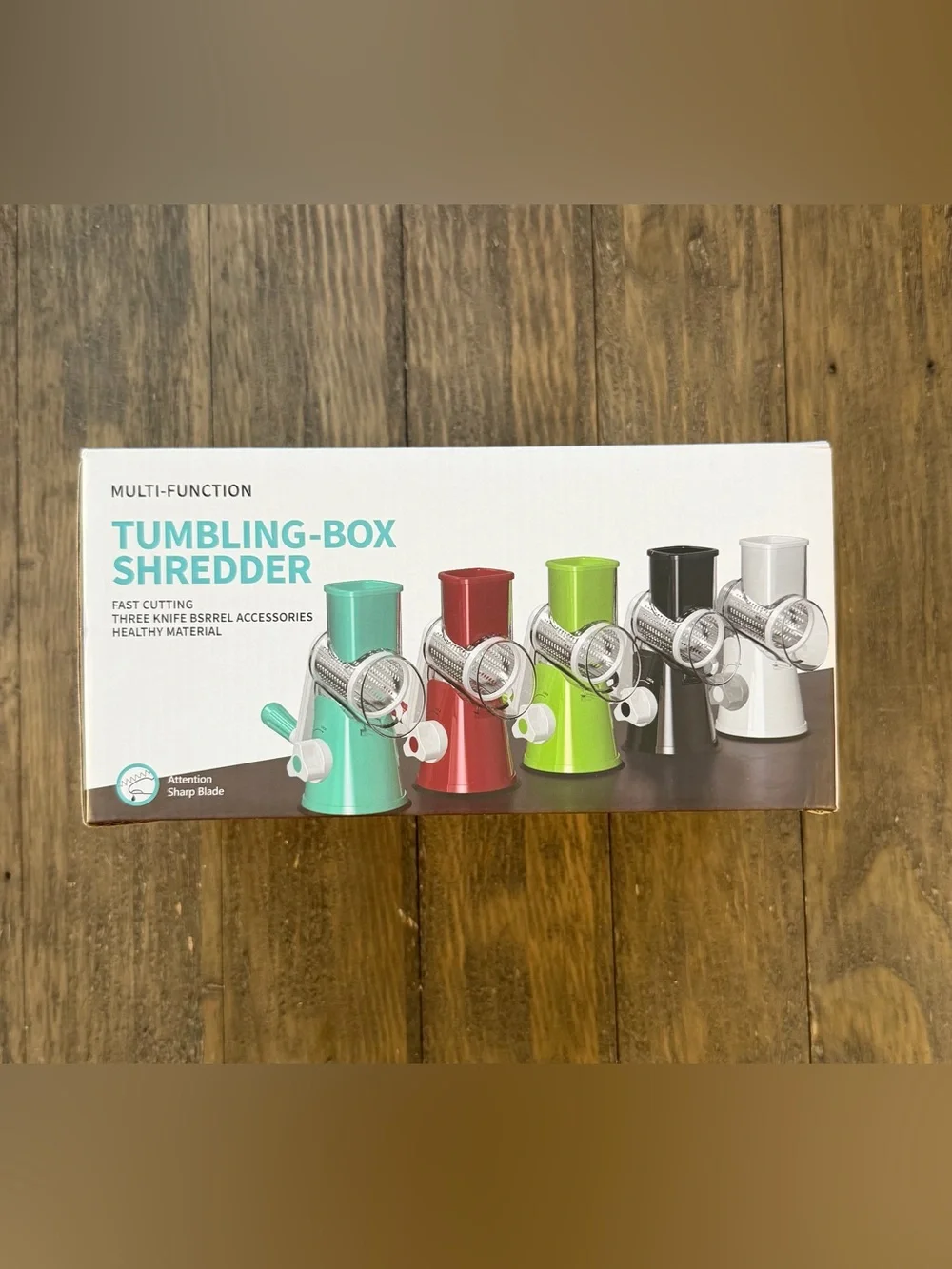 Tumbling-Box Shredder Manual Food Grater - Red